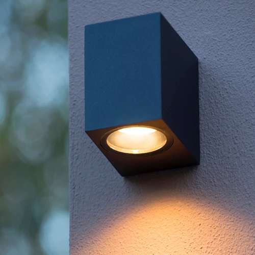 Lucide ZARO - Wandspot / Wandlamp Binnen/Buiten - 1xGU10 - IP44 - Zwart - sfeer 1